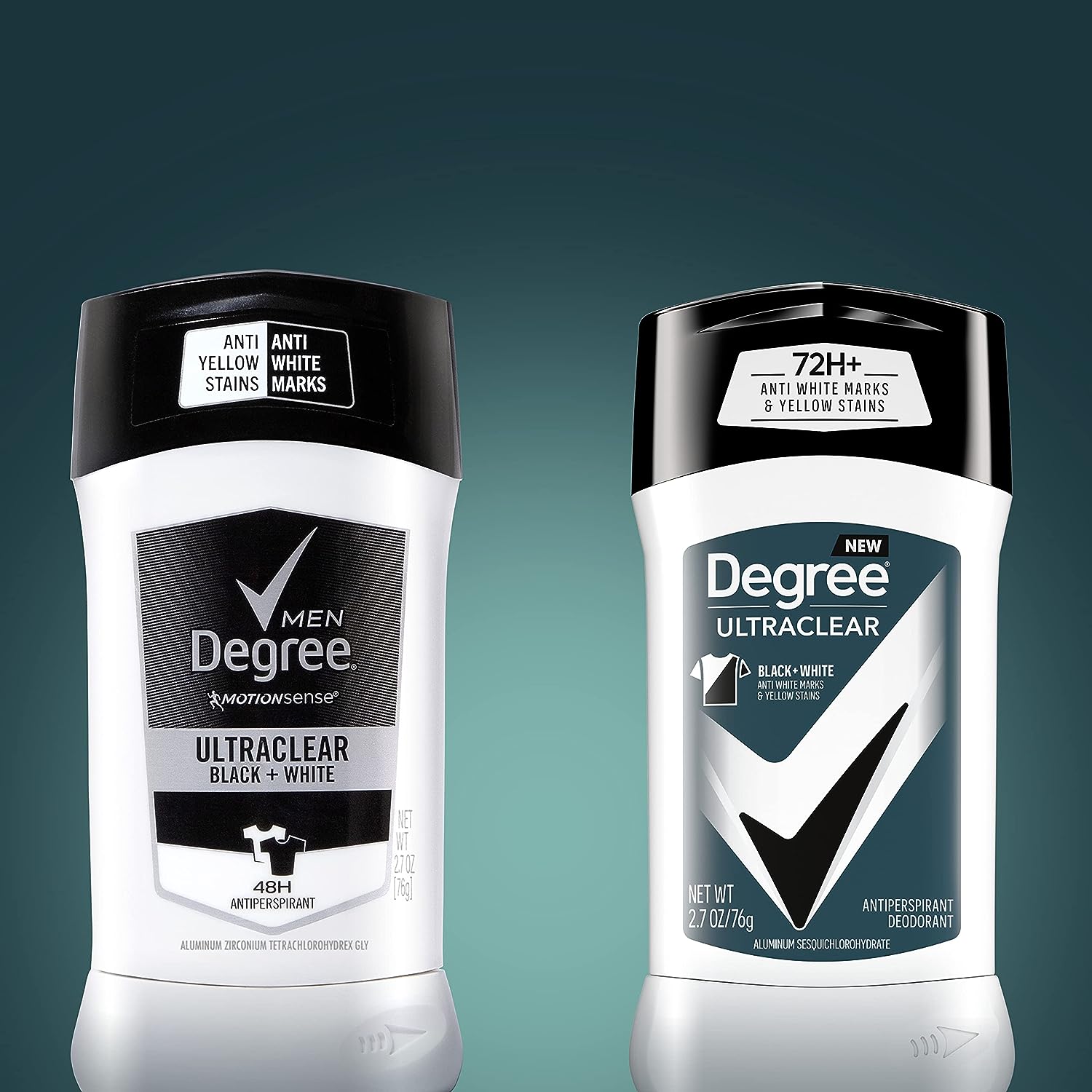 Degree Men UltraClear Antiperspirant Deodorant Black+White 2 Count 72-Hour Sweat &amp; Odor Protection Antiperspirant For Men With MotionSense Technology 2.7 oz