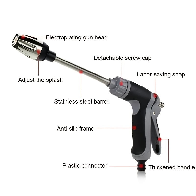 1pc Portable High Pressure Water Gun, Car Washer Garden Watering Hose Water Spray Foam Nozzle For Cars, Home, Garden Use