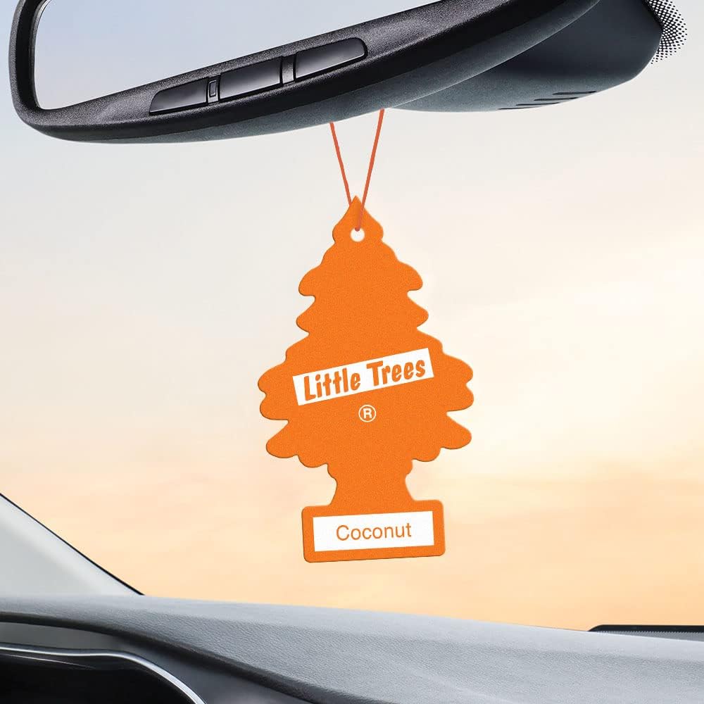 LITTLE TREES Air Fresheners Car Air Freshener. Hanging Tree Provides Long Lasting Scent for Auto or Home. Coconut, 24 Air Fresheners