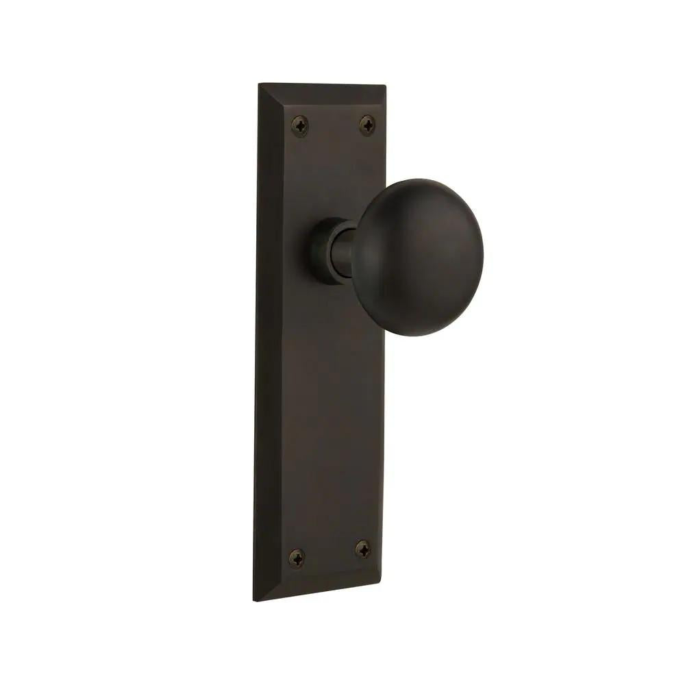 York Plate 2-3/8 in. Backset Oil-Rubbed Bronze Privacy Bed/Bath York Door Knob