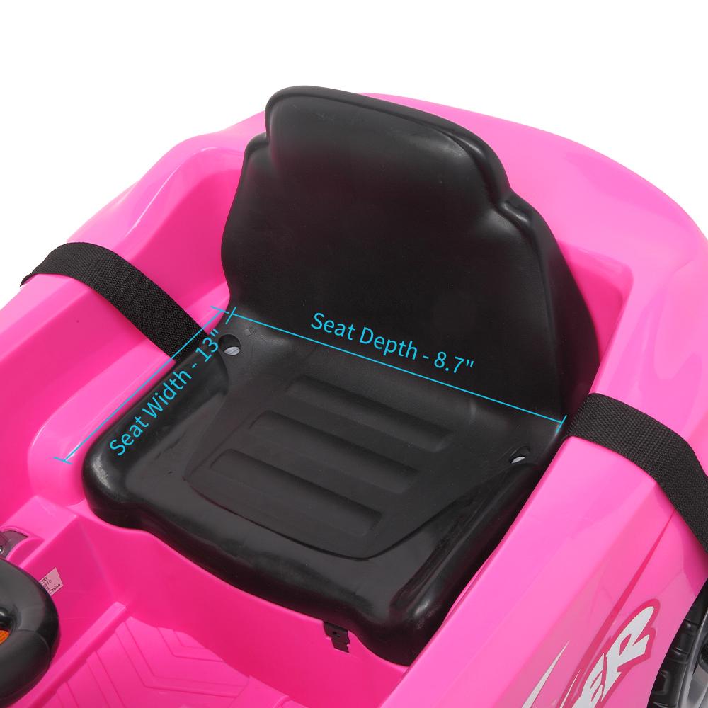 Electric Cars for Boys Girls Christmas Gifts, 12V Power Wheels for Kids Toddler 3-7, Battery-Powered Ride On Truck Car RC Toy, Safe Ride On Toys for Christmas Gifts, 3 Speeds, LED Lights, Pink, Q7352