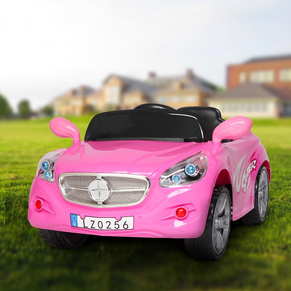 Electric Cars for Boys Girls Christmas Gifts, 12V Power Wheels for Kids Toddler 3-7, Battery-Powered Ride On Truck Car RC Toy, Safe Ride On Toys for Christmas Gifts, 3 Speeds, LED Lights, Pink, Q7352