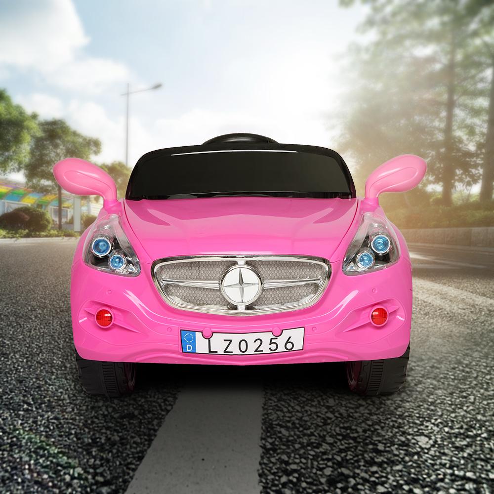 Electric Cars for Boys Girls Christmas Gifts, 12V Power Wheels for Kids Toddler 3-7, Battery-Powered Ride On Truck Car RC Toy, Safe Ride On Toys for Christmas Gifts, 3 Speeds, LED Lights, Pink, Q7352