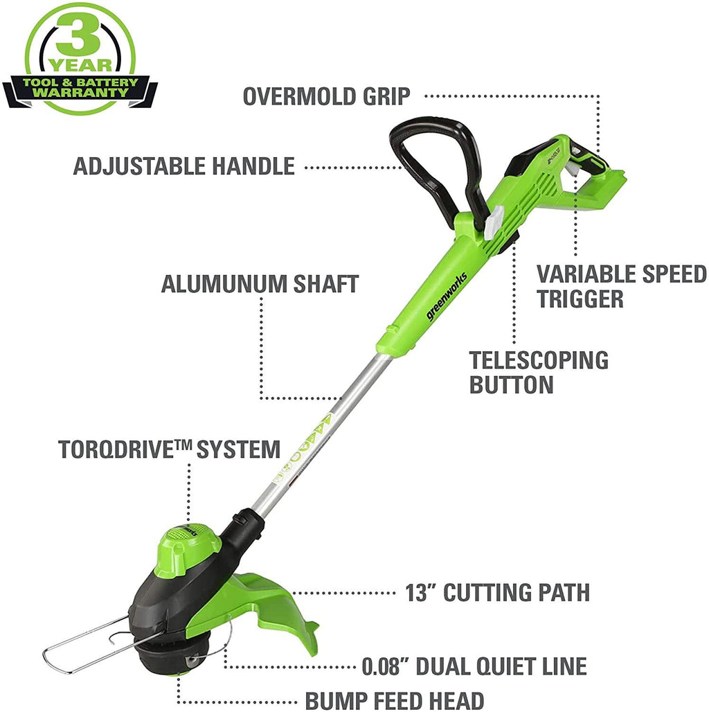 Greenworks 48V 21" Brushless Cordless Self-Propelled Electric Lawn Mower, Leaf Blower, String Trimmer, (4) 4.0Ah Batteries and (2) Rapid Chargers