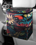 HOTOR 3 Gallons Car Trash Can, Ultra Large Capacity Car Organizer and Storage with Adjustable Straps &amp; Magnetic Snaps, Waterproof Car Accessory for Interior Car Stuff Storage, Autumn Leaves