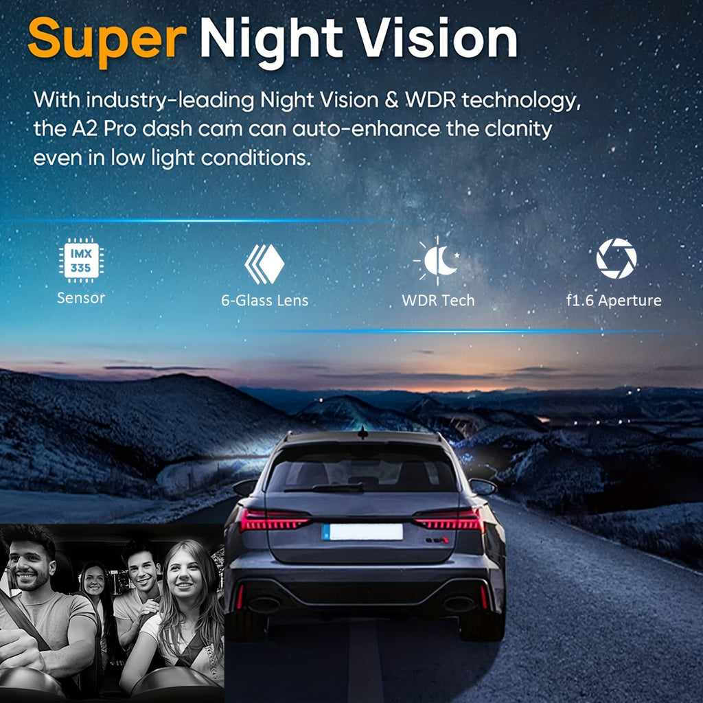Dual Lens Dash Cam: Get Crisp 1080P Video Recording Day &amp; Night - 3.16 Wide Angle View!
