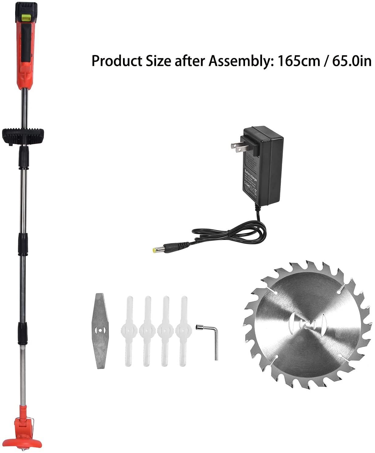 Grass Trimmer Telescopic Rod Design, Grass Trimmer With Battery Multifunction 650W Handheld Lawn Mower Kit Garden Accessory Speed up to 6000r/min(100-240V)