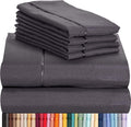 LuxClub 6 PC King Size Sheet Set Bamboo Sheets Deep Pockets 18" Eco Friendly Wrinkle Free Cooling Sheets Machine Washable Hotel Bedding Silky Soft - Grey King