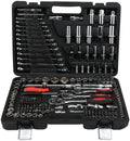 Ratchet Wrench Set,215Pcs Ratchet Wrench Kits1/4in 3/8in 1/2in Socket Set Tool Kits Mechanic Socket Tool for Daily Use or Repairing