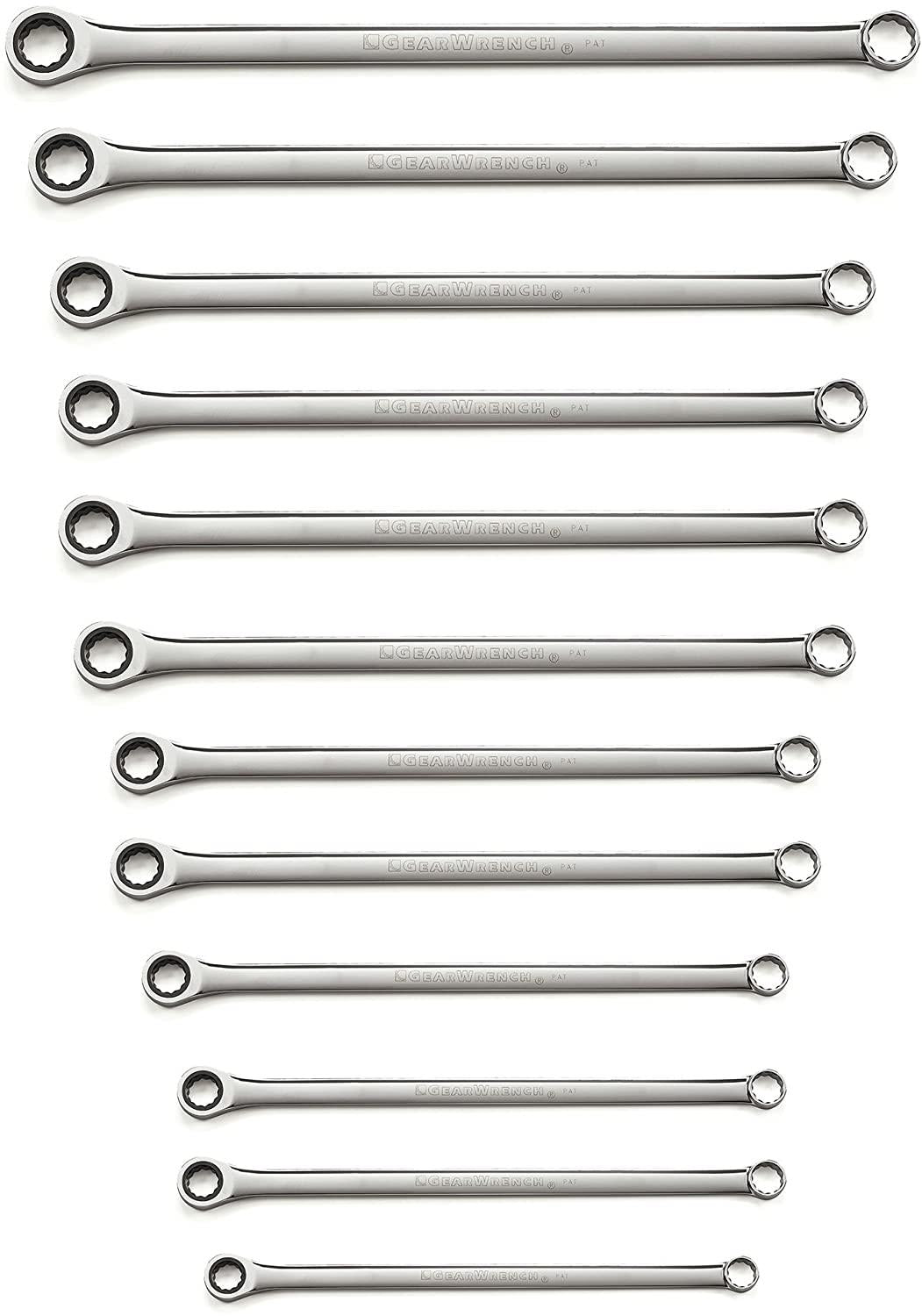 GEARWRENCH 12 Pc. GearBox 12 Pt. XL Ratcheting Double Box Wrench Set, Metric - 85988