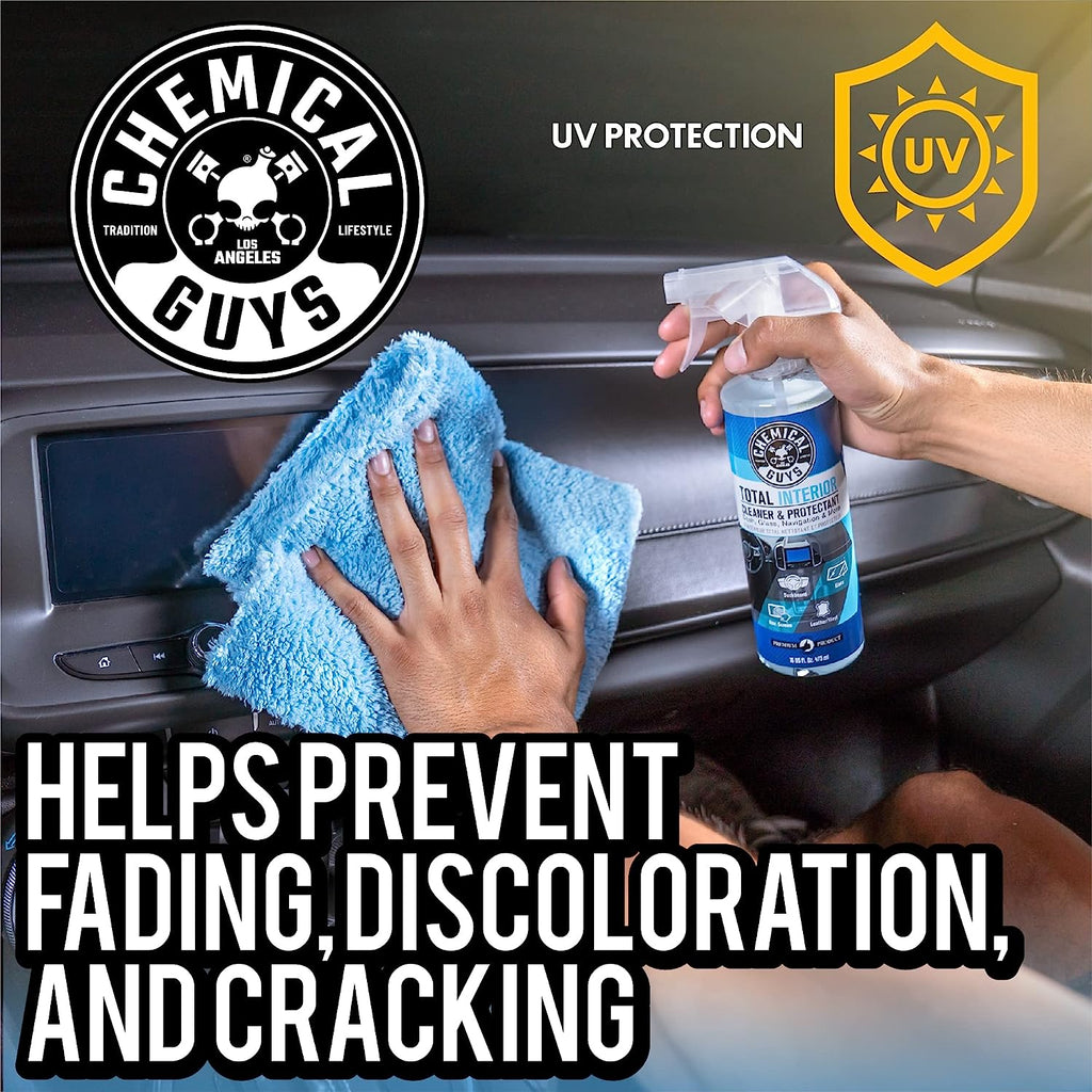 Chemical Guys SPI2201602 Total Interior Cleaner and Protectant, Safe for Cars, Trucks, SUVs, Jeeps, Motorcycles, RVs &amp; More, 16 fl oz, (2 Pack)