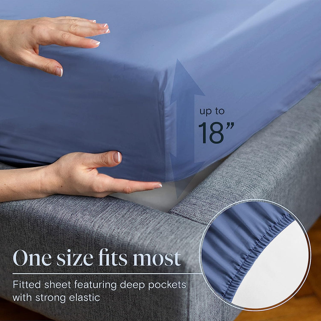 LuxClub 6 PC King Size Sheet Set Bamboo Sheets Deep Pockets 18" Eco Friendly Wrinkle Free Cooling Sheets Machine Washable Hotel Bedding Silky Soft - Oxford King