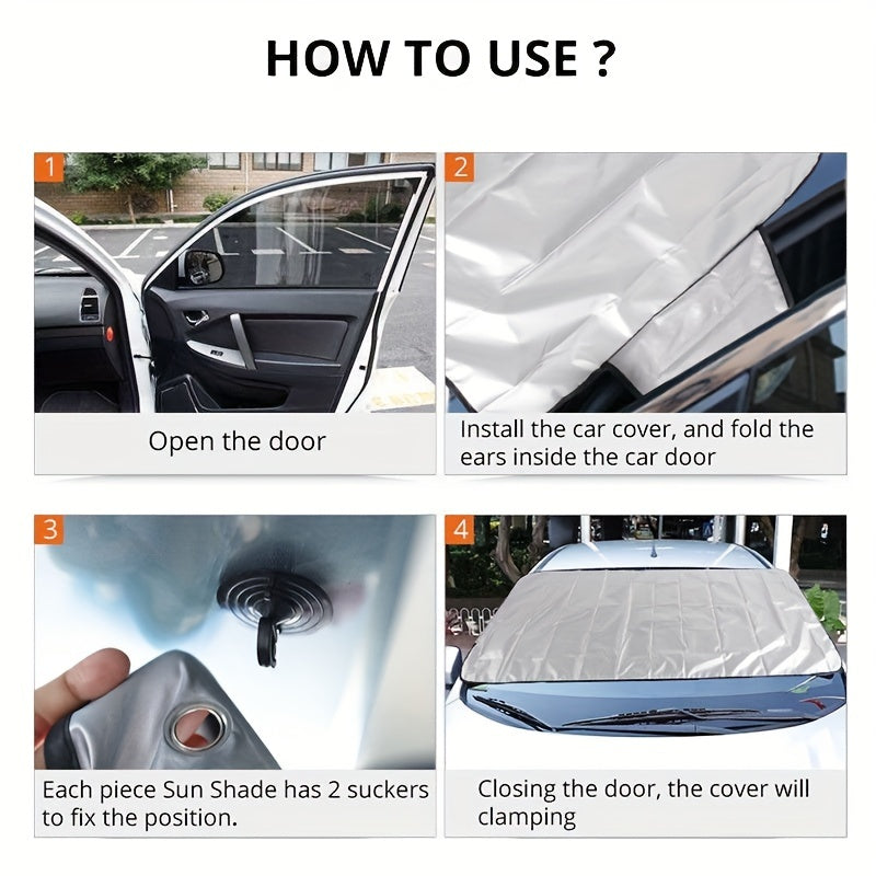 1pc Keep Your Car Protected From Snow And Sun With Our Foldable Windshield Cover