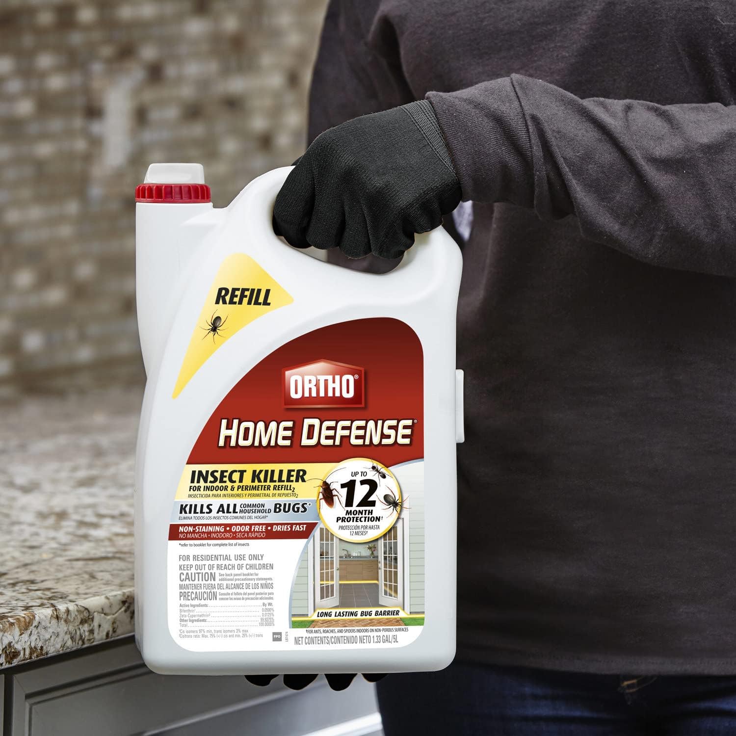 Ortho Home Defense Insect Killer for Indoor &amp; Perimeter2 and Refill Bundle: Long Lasting Bug Barrier, Kills Ants, Roaches, Spiders, 1 gal.