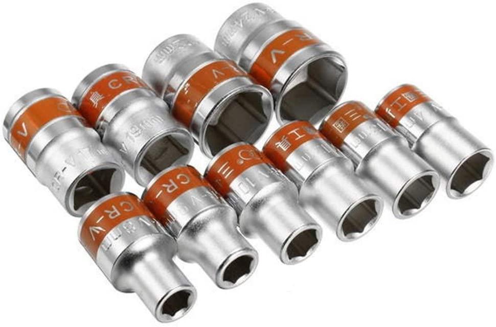 Singlin58 Tool 12pcs 1/2inch 8-24mm CR-V Metric Ratchet Wrench Socket Repair Tool Kit Universal Hand Tools Bike