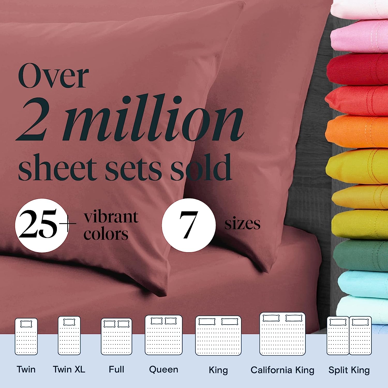 LuxClub 6 PC King Size Sheet Set Bamboo Sheets Deep Pockets 18" Eco Friendly Wrinkle Free Cooling Sheets Machine Washable Hotel Bedding Silky Soft - Salmon Pink King