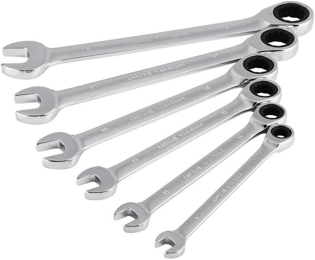 YUOP Hand Tool Set 12 Pcs Ratche Wrench Set Torque Socket Spanner 8-19mm Ratcheting Wrench Spanners Garafor Auto Car Repair Tools (Size : Flexible Head)