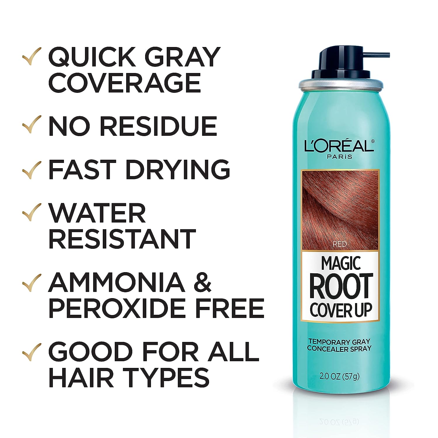 L'Oreal Paris Hair Color Root Cover Up Hair Dye Red 2 Ounce (Pack of 2) (Packaging May Vary)