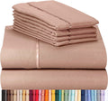 LuxClub 6 PC California King Size Sheet Set Bamboo Sheets Deep Pockets 18" Eco Friendly Wrinkle Free Cooling Sheets Machine Washable Hotel Bedding Silky Soft - Pearl Pink California King
