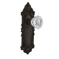 Victorian Plate 2-3/4 in. Backset Oil-Rubbed Bronze PassaHall/Closet Crystal Glass Door Knob