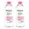 Garnier SkinActive Micellar Water for All Skin Types, Facial Cleanser &amp; Makeup Remover, 13.5 Fl Oz (400mL), 2 Count (Packaging May Vary)