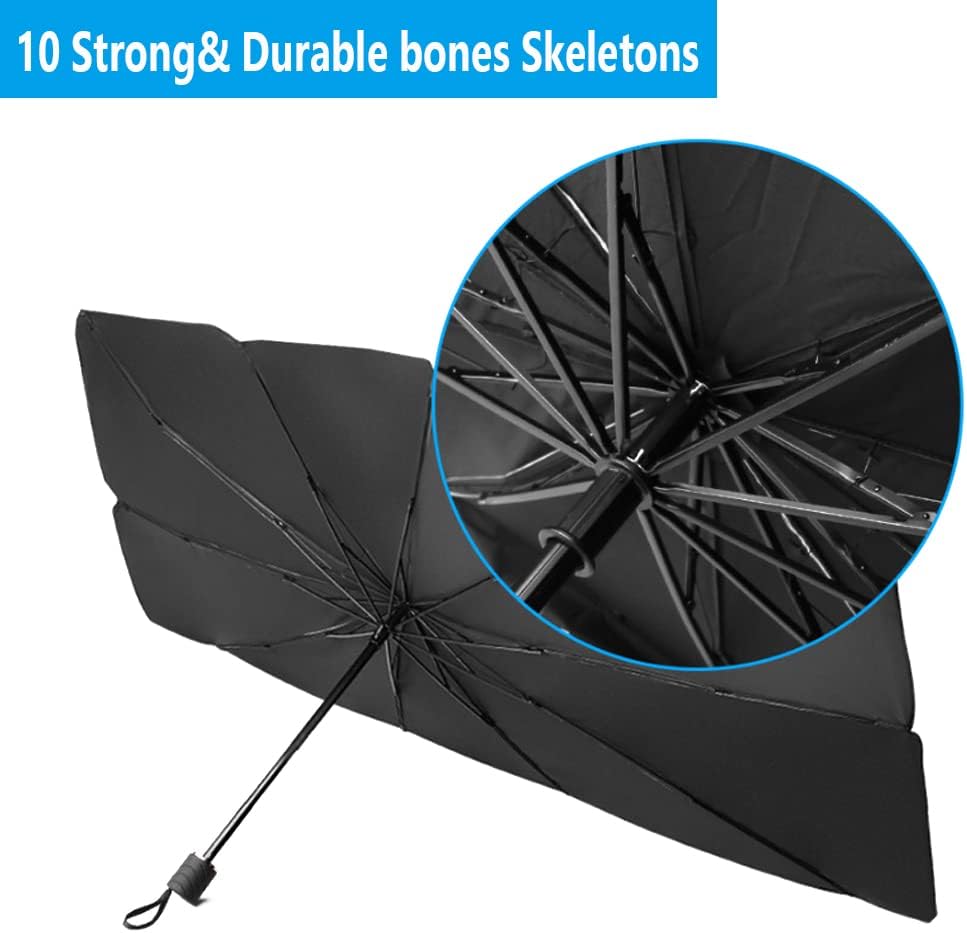 Coricha Windshield Sunshade Umbrella Brella Shade for Car Sun Shade Cover 31 * 57" As Seen on TV UV Block Front Window Heat Insulation Protection (Grey)
