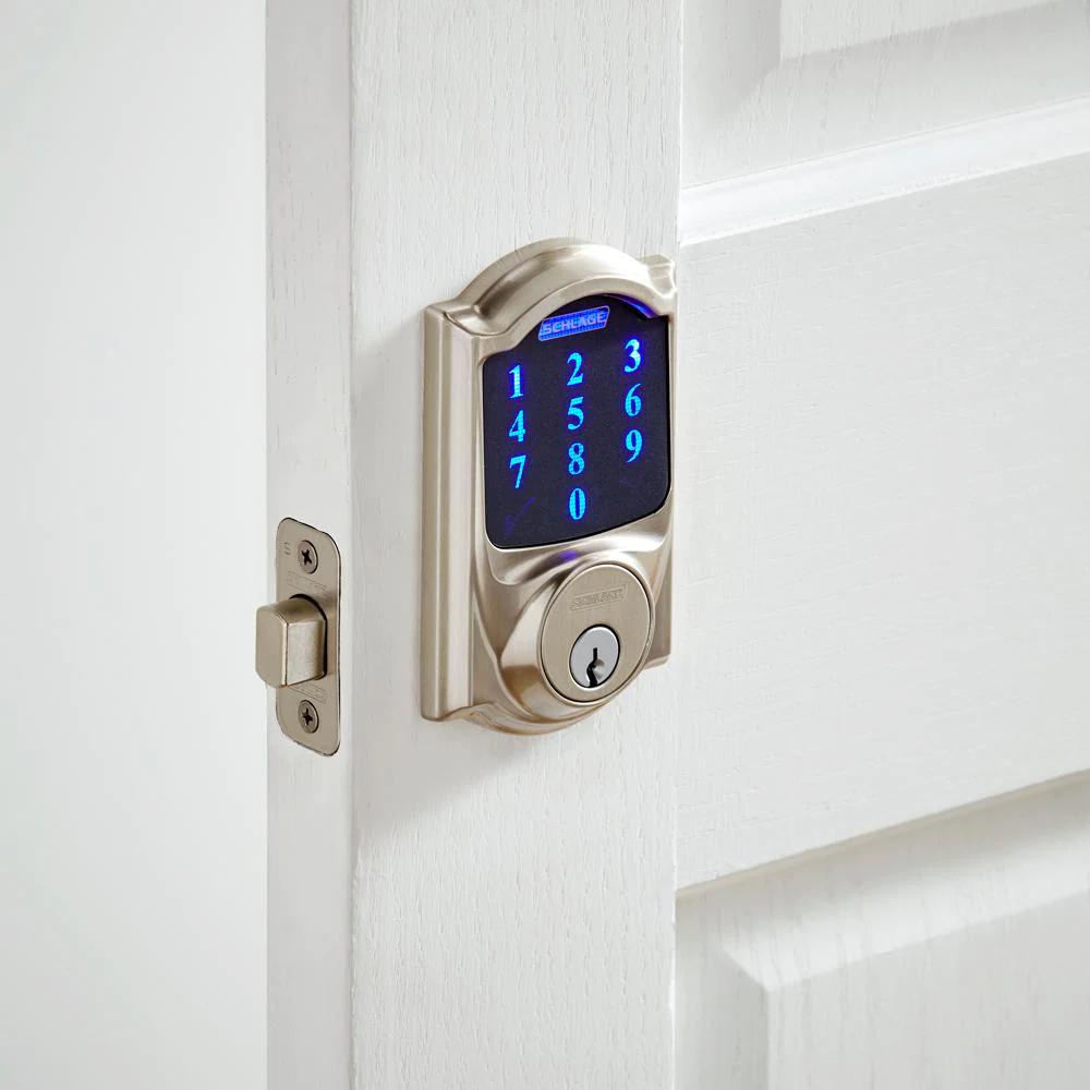 Camelot Satin Nickel Connect Smart Door Lock with Alarm (2-Pack)