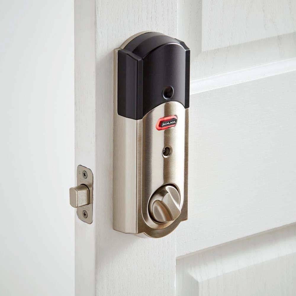 Camelot Satin Nickel Connect Smart Door Lock with Alarm (2-Pack)