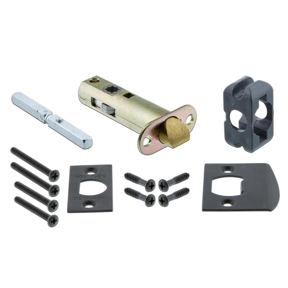 Studio Plate 2-3/4 in. Backset Oil-Rubbed Bronze PassaHall/Closet Round Clear Crystal Glass Door Knob