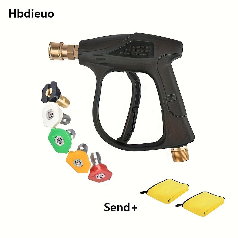 High Pressure Hose Nozzle, High Pressure Cleaning Machine, 3000 PSI Max With 5 Colors  Connect Nozzles M22 Hose Connector 3.0 TIP