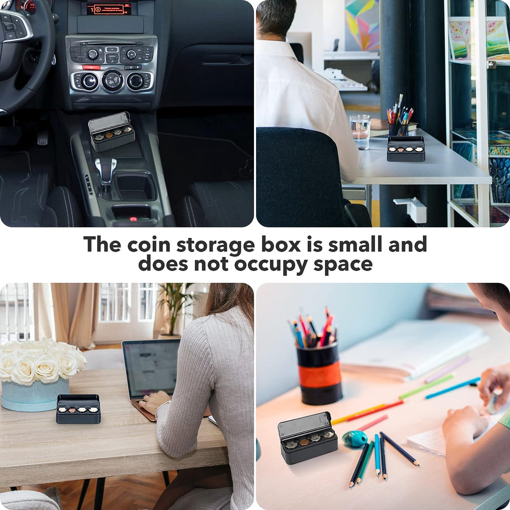 SINGARO Coin Holder for Car, Universal Car Coin Change Organizer, Car Coin Holder Compatible with Coins of Different Sizes, Car Interior Accessories, Suitable for Most Cars, Trucks