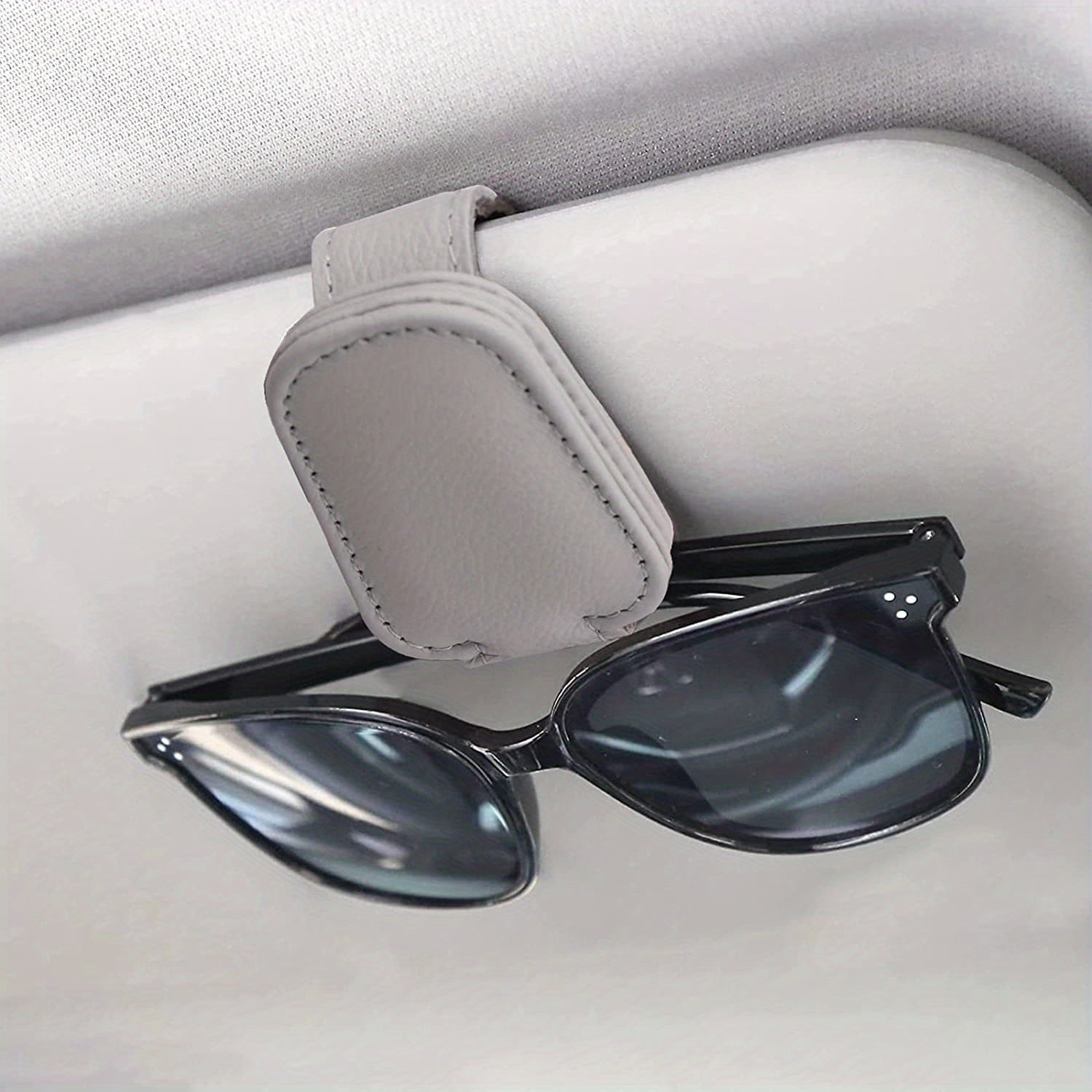 Sunglasses Holders For Car, Magnetic Genuine Leather Sunglasses Clip For Car Visor, Glasses Hanger Clip, Car Interior Visor Accessories