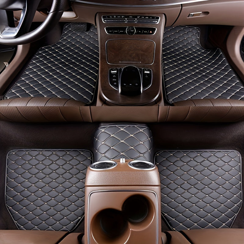 5pcs Car Floor Mats Universal Waterproof Front Rear Full Set Auto Rugs Leather Car Carpet Accessories