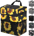 Vankor Cute Trash Can for Automotive Car, Trash Bag Bin Hanging Waterproof Leak Proof Vehicle Garbage Cans Sunflower