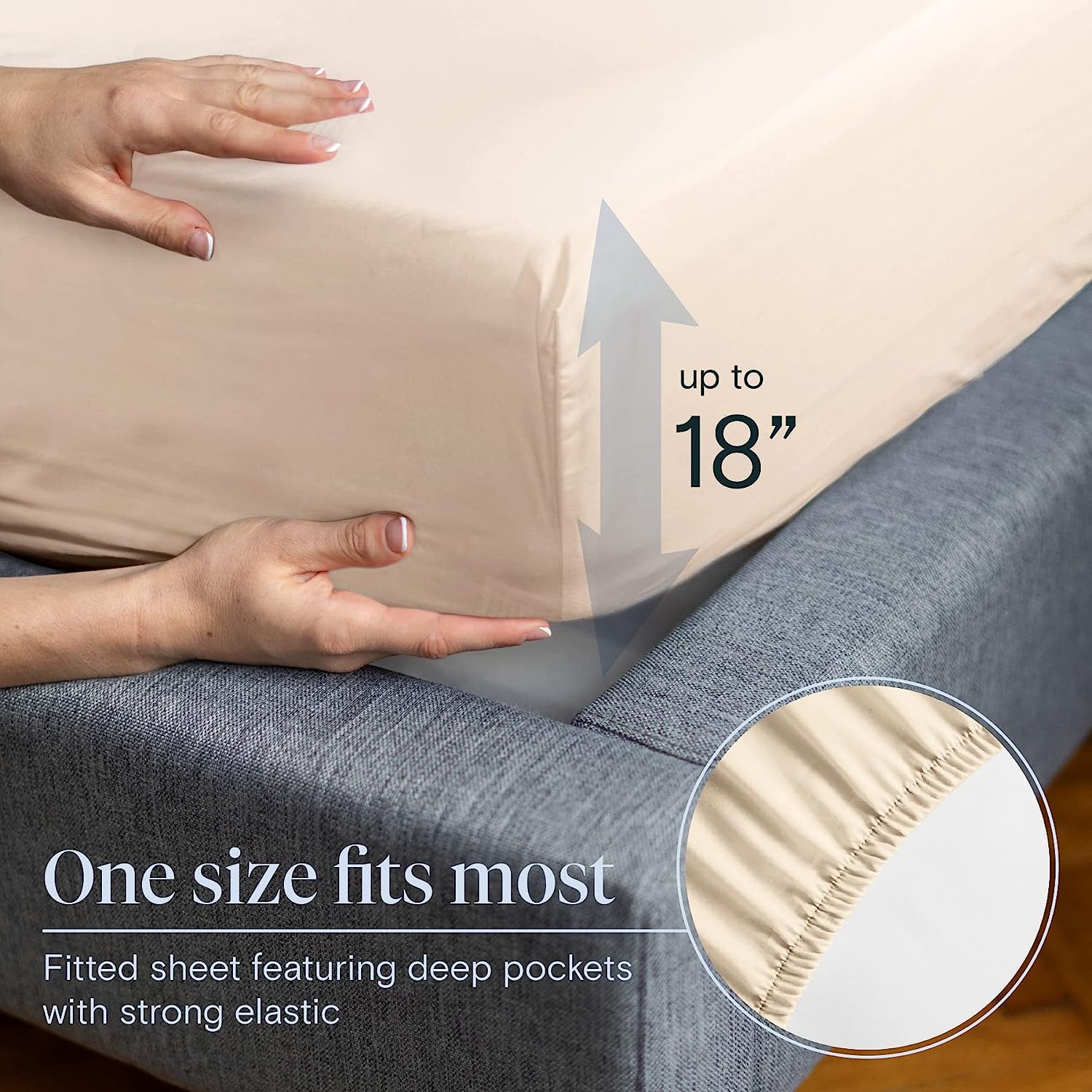 LuxClub Twin XL Sheets Set - Soft Kids Twin Bed Sheets for Boys and Girls, 4 PC Deep Pockets 18" Eco Friendly Wrinkle Free Fitted Sheets Machine Washable Hotel Bedding Silky Soft- Cream Twin XL