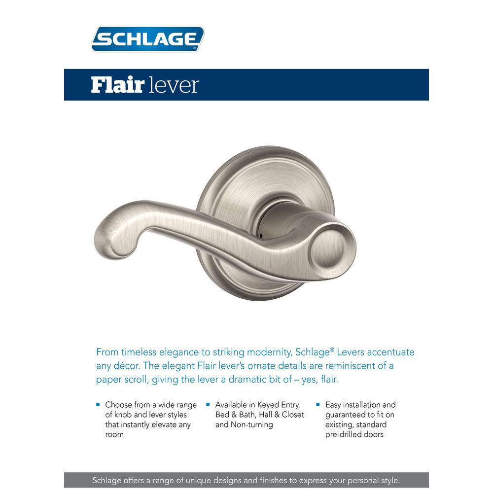 Flair Aged Bronze Keyed Entry Door Lever with Brookshire Trim