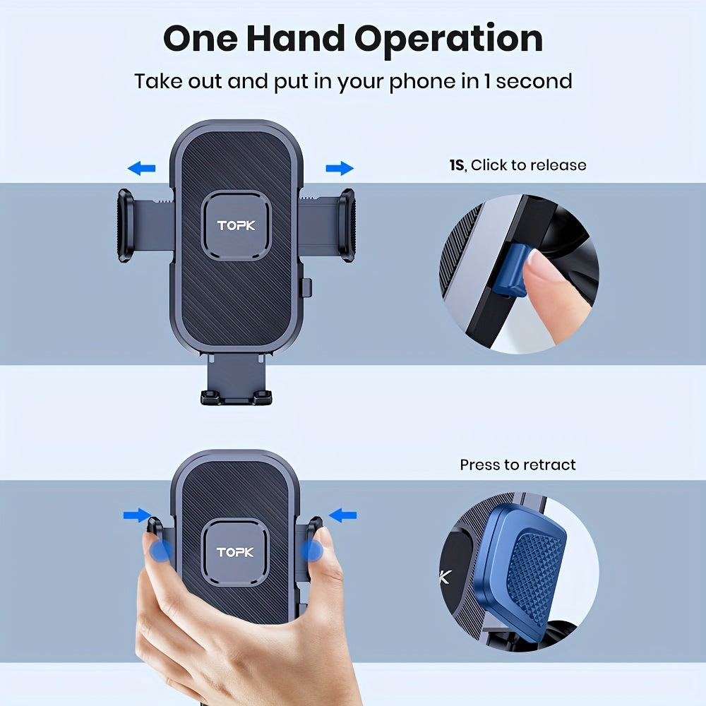 Upgrade Your Driving Experience with TOPK D38-E Car Phone Holder Mount - Compatible with All Phones!