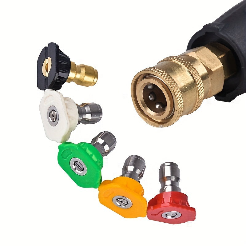 High Pressure Hose Nozzle, High Pressure Cleaning Machine, 3000 PSI Max With 5 Colors  Connect Nozzles M22 Hose Connector 3.0 TIP