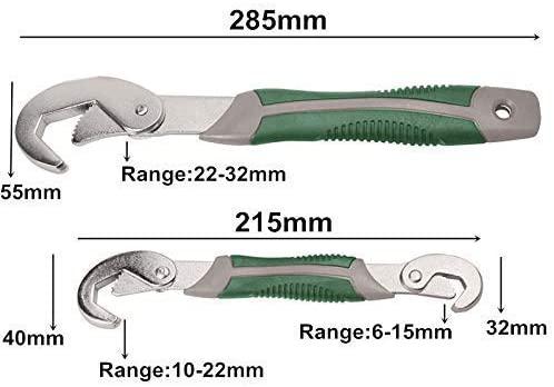 Peixiang Sturdy 2Pcs Universal Wrench Set Snap and Grip Key Wrench 6-32mm for Nuts and Bolts Multi-Function Hand Tools Household Tool Sets Safety