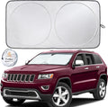 EcoNour Foldable Car Windshield Sun Shade | Sun Shade for Car Windows Blocks UV Rays and Keeps The Heat Out | Foldable Essential Car Accessory for Enhanced Comfort | Large Plus (70 x 42 inches)