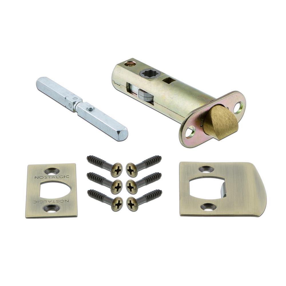 Meadows Plate 2-3/8 in. Backset Antique Brass PassaHall/Closet Crystal Glass Door Knob