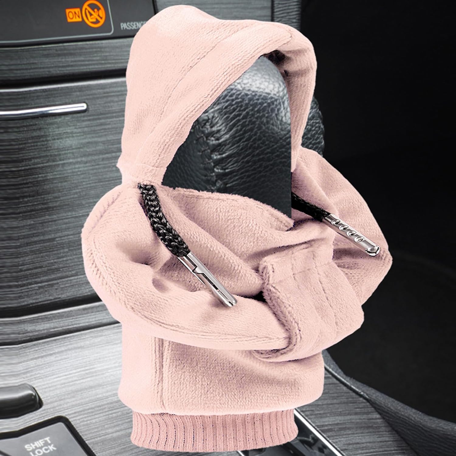 ZHSMS Gear Shift Cover, Universal Shift Knob Cover, Funny Sweater Hoodie for Gearshift, 4.7 Inch Car Shifter Stick Protector Decoration (White)