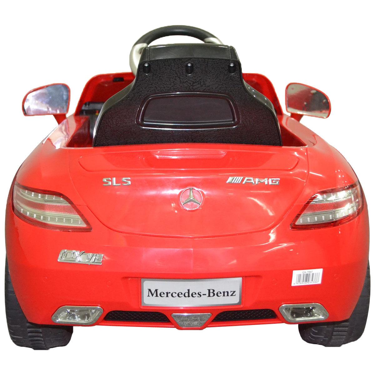 Goplus red mercedes benz sls r/c mp3 kids ride on car electric battery toy