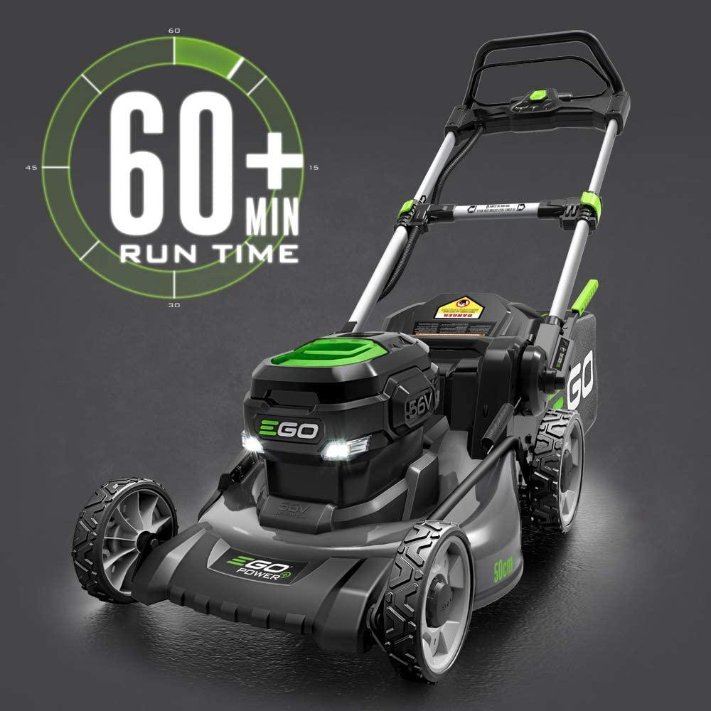 EGO Power+ LM2021 20-Inch 56-Volt Lithium-ion Cordless Battery Walk Behind Push Lawn Mower & ST1502XY 15-Inch Foldable Shaft String Trimmer with Rapid Reload Head 2.5Ah Battery & Charger Included