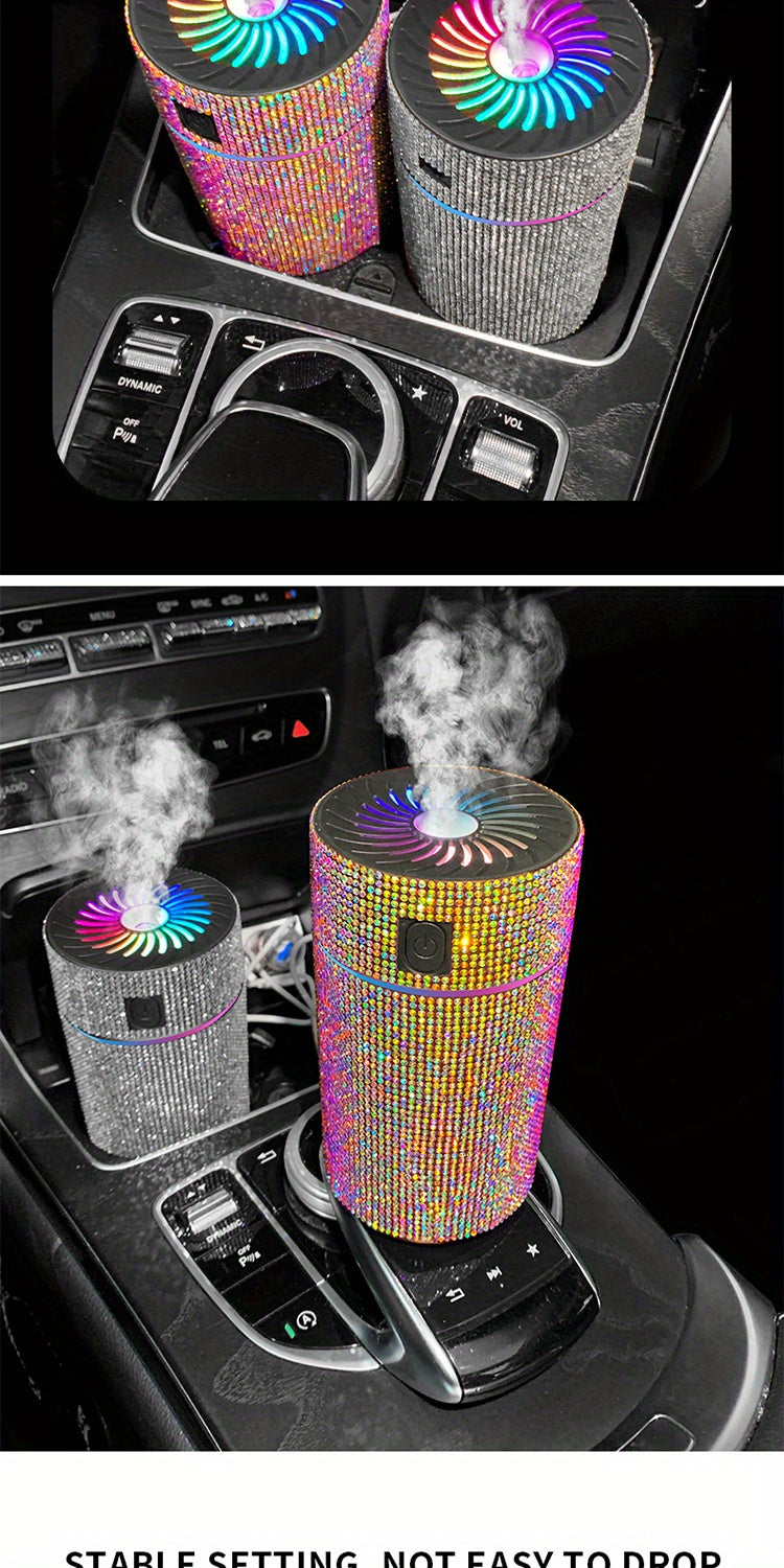 Elevate Your Car's Ambience with this Luxurious Rhinestone Humidifier &amp; Air Purifier!