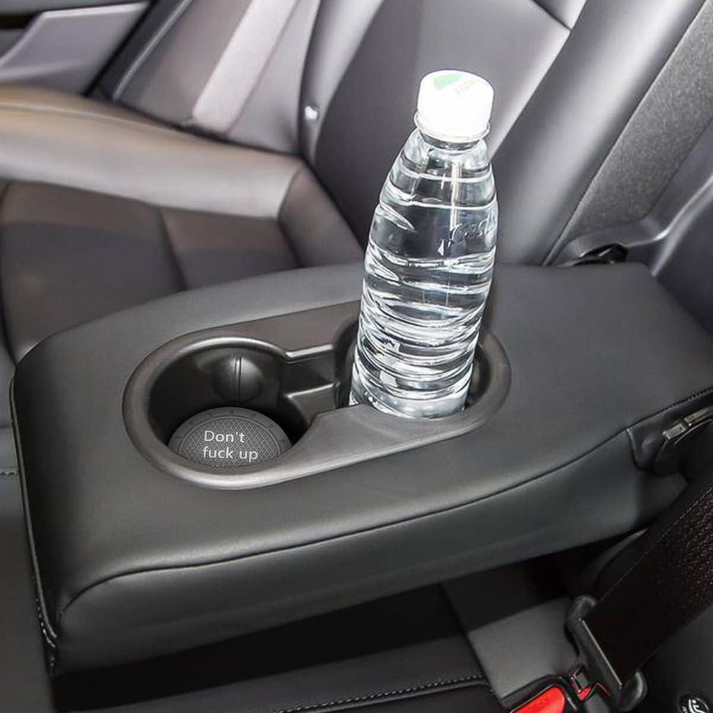 8sanlione 2 Pack Car Cup Holder Coasters, 2.75 Inch Non-Slip PVC Insert Cup Coaster, Anti-Scratch Auto Cup Mats for Women Men, Vehicle Interior Accessories Universal for Car, SUV, Truck (D Gray/2PCS)