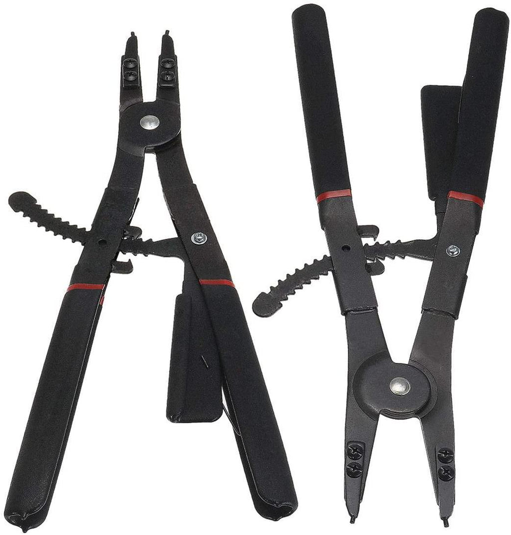CT-CT Plier 16 Inch 2Pcs LarCirclip Snap Ring Pliers Set Retaining Ring Ratcheting with Xtra Tips Pincers Tool Hand Tools