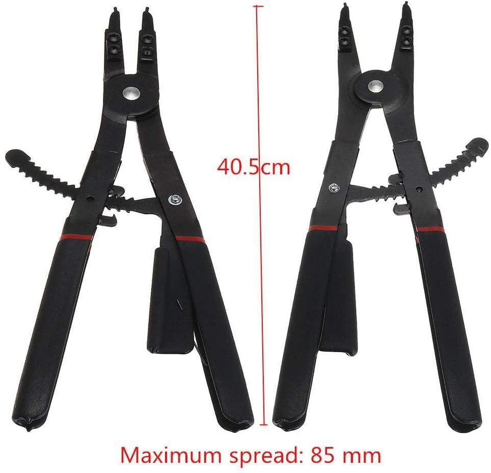 CT-CT Plier 16 Inch 2Pcs LarCirclip Snap Ring Pliers Set Retaining Ring Ratcheting with Xtra Tips Pincers Tool Hand Tools