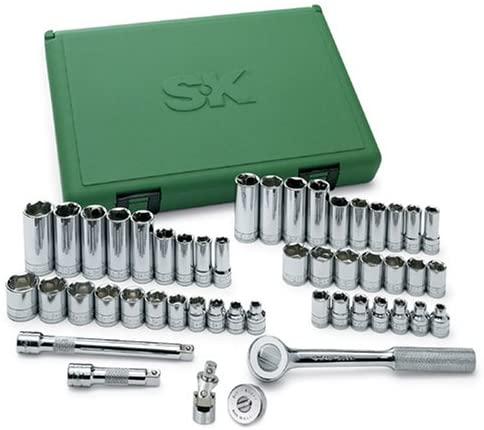 SK Professional Tools 94549 49-Piece 3/8 in. Drive 6-Point Std/Deep Metric Socket Set - Chrome Socket Set with Super Chrome Finish | Set of 49 Sockets Made in USA