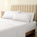 LuxClub King Size Striped Sheets Set, 6 PC Striped Bed Sheets, Deep Pockets 18" Eco Friendly Wrinkle Free Cooling Sheets Machine Washable Hotel Bedding Silky Soft (King, Striped White)